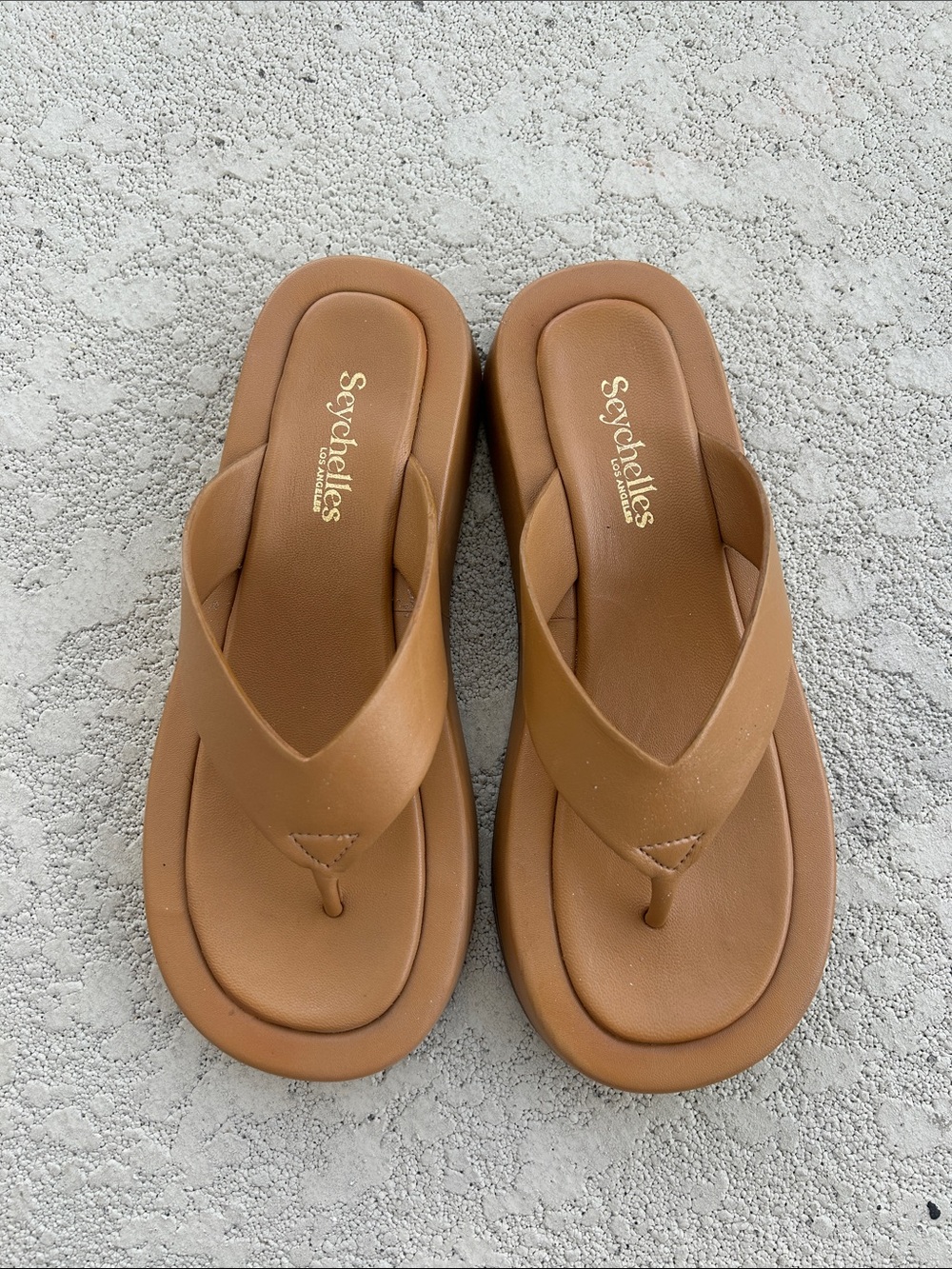 Anthropologie Brown Leather Thong Sandals
